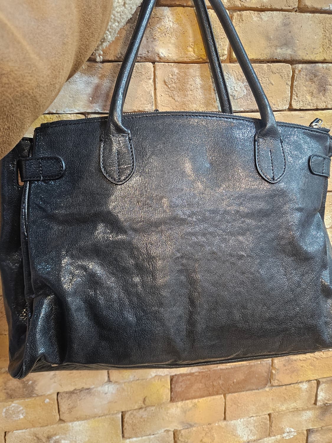 타임 블랙 가죽 가방 상품이미지2