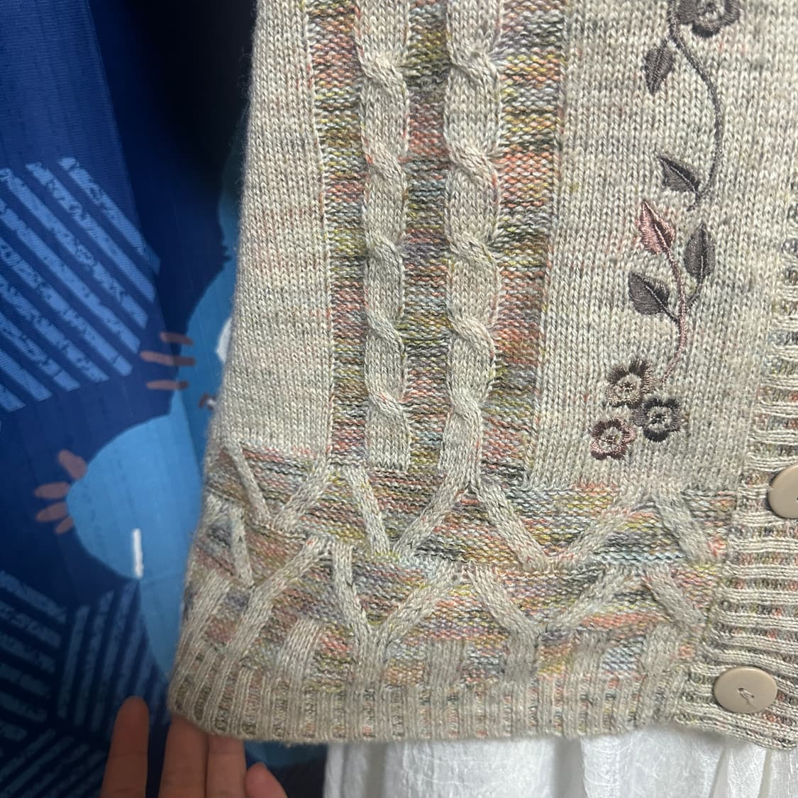 빈티지 반팔 니트 조끼 가디건 바선생 레이어드 모리 모리걸 상품이미지4