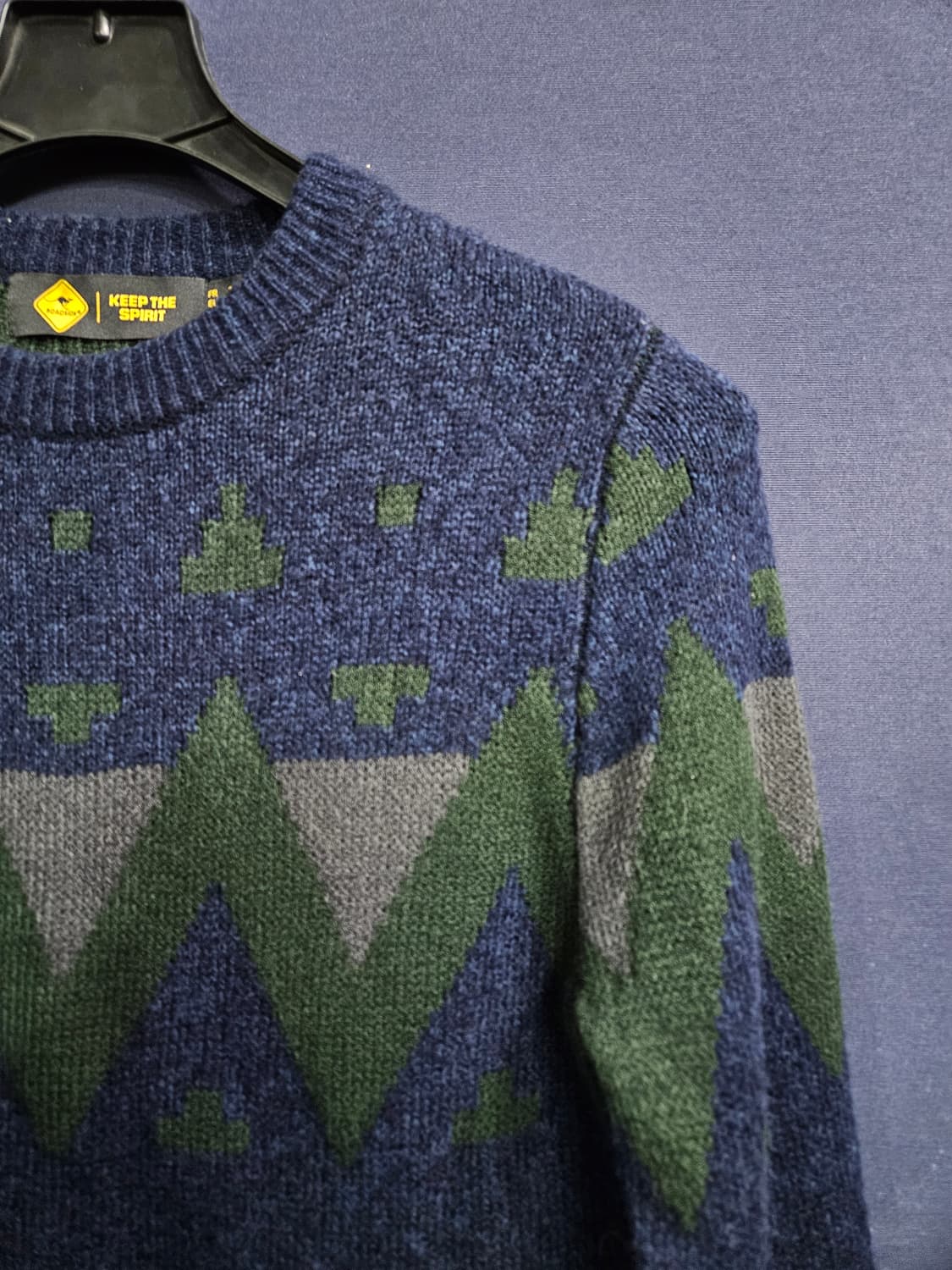 로드사인 네이비 배색 남성 슬림핏 95 니트 상품이미지4