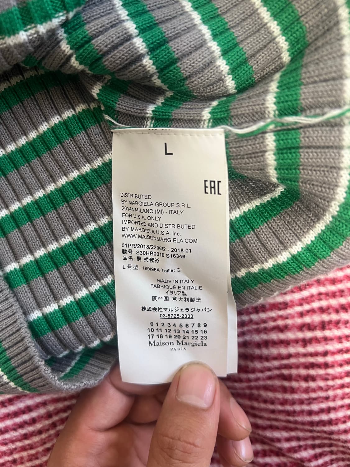 마르지엘라 스트라이프 터틀넥 L 상품이미지3