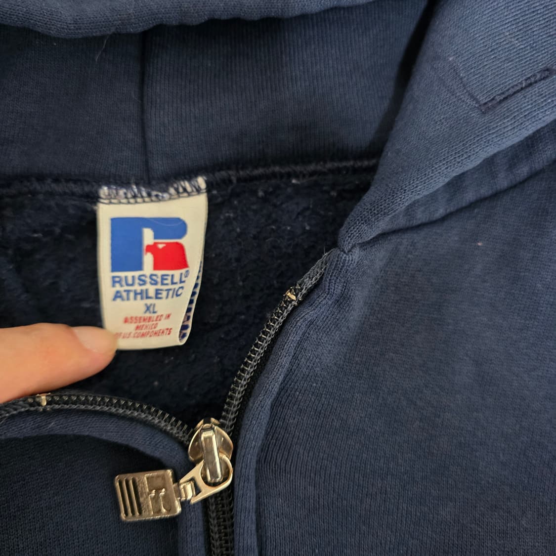 [L] 90s 러셀 애슬레틱 후드집업 네이비 위얼드컨디션 ver.19 상품이미지6