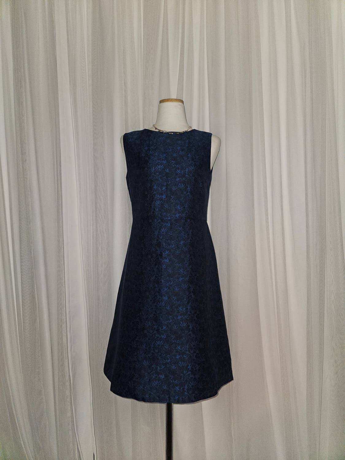 rope picnic 피콕 블루그린 자카드 드레스 상품이미지1