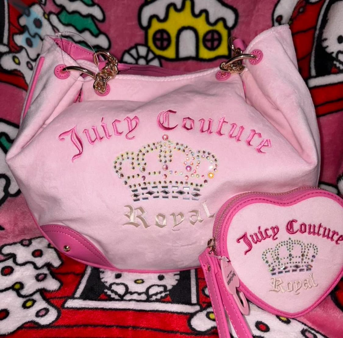 쥬시 꾸뛰르 하트 코인월렛 세트 숄더백 핑크 상품이미지1