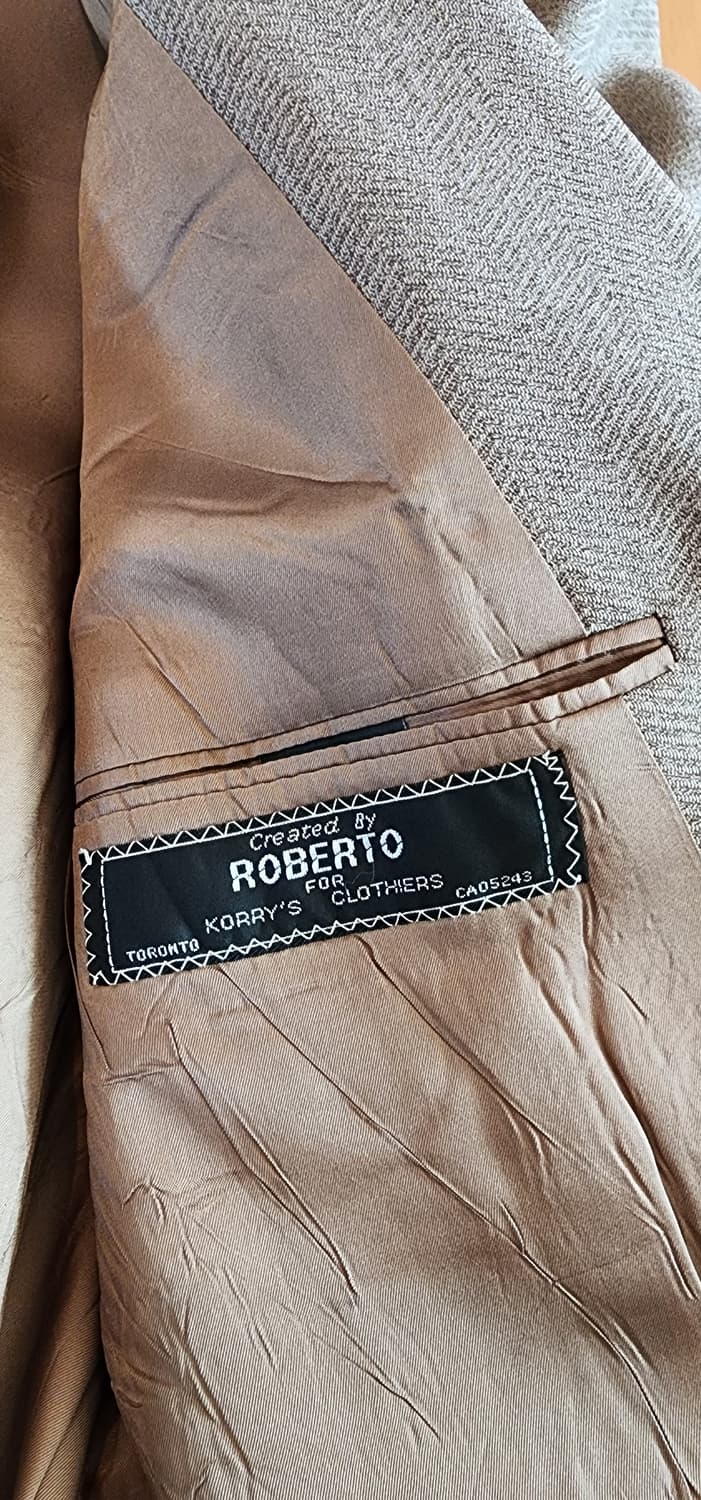 베이지 헤링본패턴 3버튼 울자켓 XL 상품이미지8