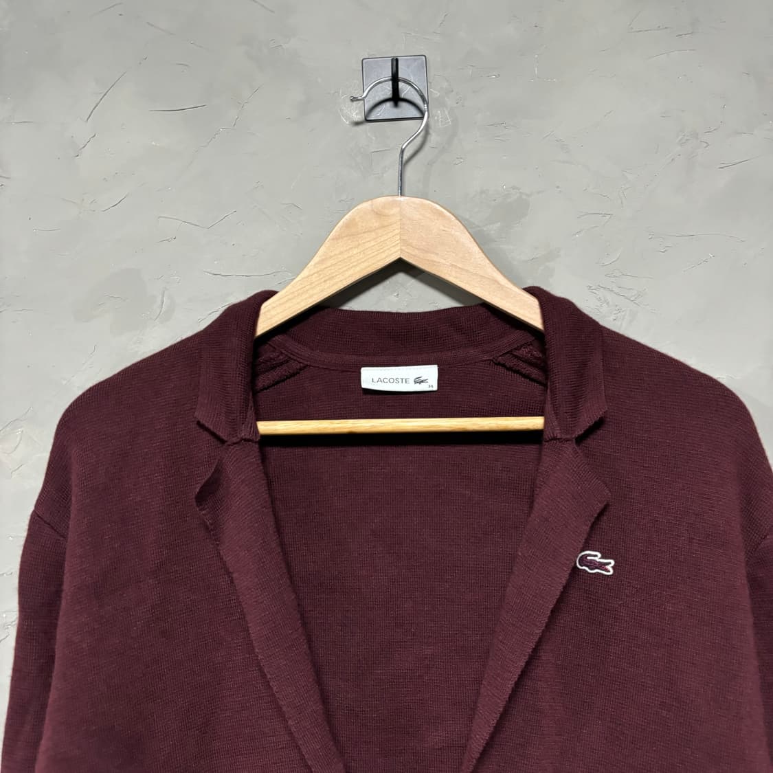 라코스테 니트 가디건 버건디 상품이미지2