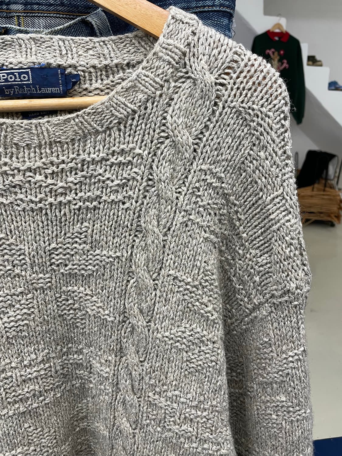 1990s PRL 폴로 랄프로렌 실크 린넨 핸드 니트 상품이미지4