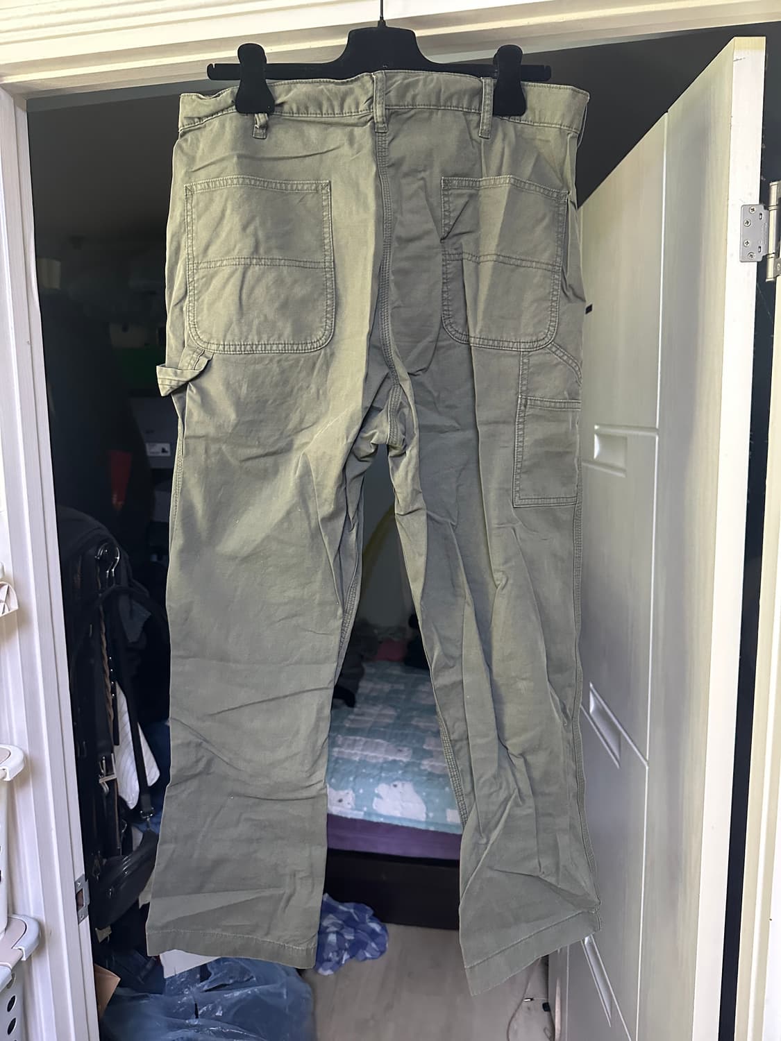 [L] 재팬 유니클로 싱글니 카펜터 팬츠 카키 상품이미지3