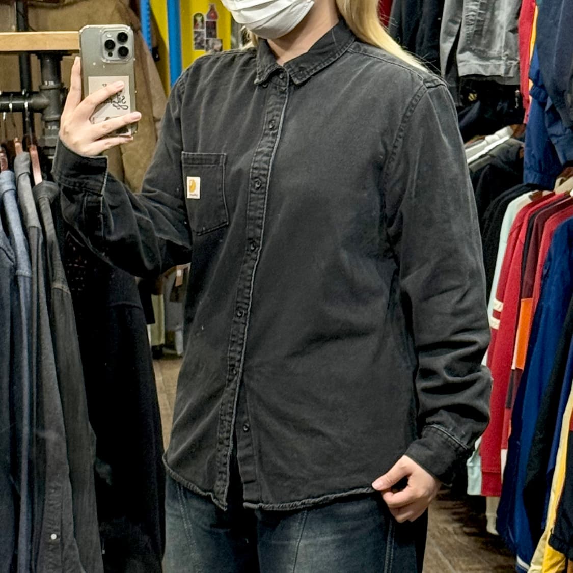 [HI] 칼하트 긴팔 데님셔츠 블랙  상품이미지4