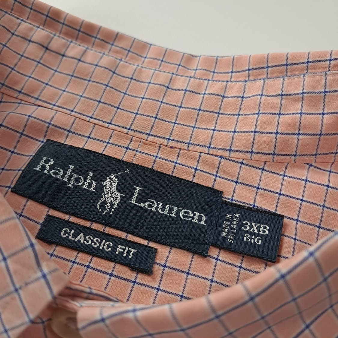 CK336 3XB 폴로 00s 오렌지피치 윈도우페인 체크 셔츠 남방 상품이미지3