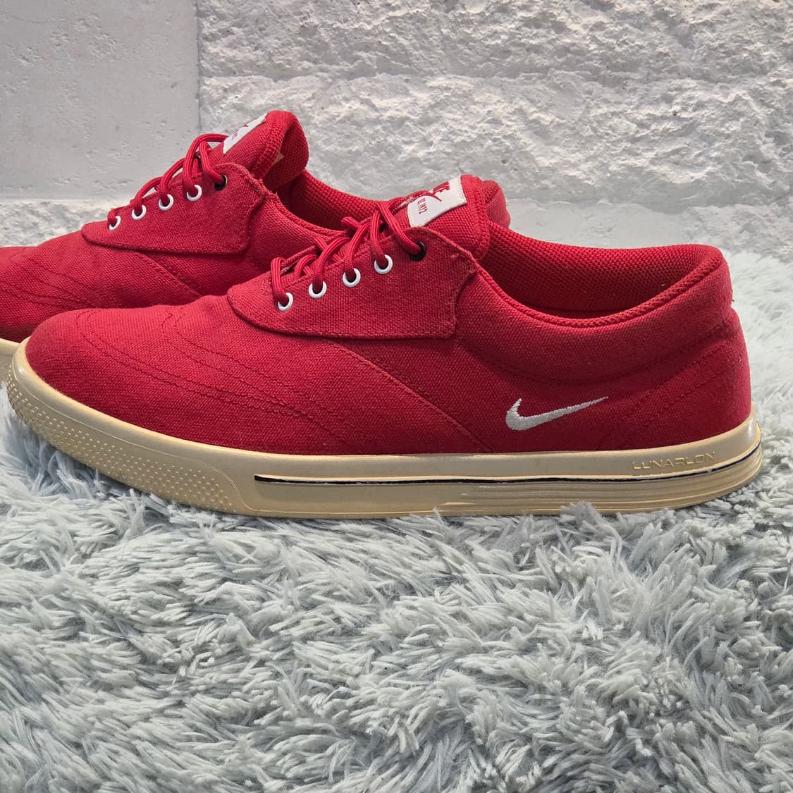 7q-12:나이키 루나론 캔버스 로우 레드 (26.5cm) 상품이미지2