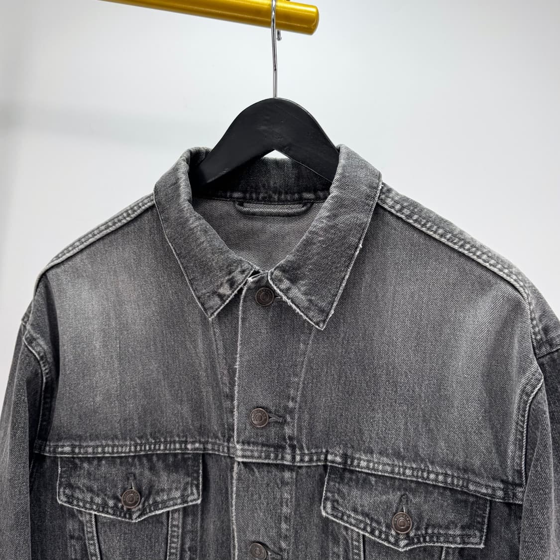 [34사이즈] 발렌시아가 백로고 데님 청 자켓 그레이 (519953) 상품이미지5