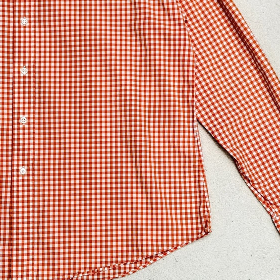 POLO 커스텀핏 오렌지 깅엄 셔츠 XL 상품이미지2