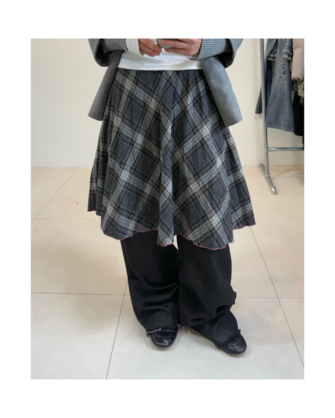 빈티지 체크 스커트 상품이미지6