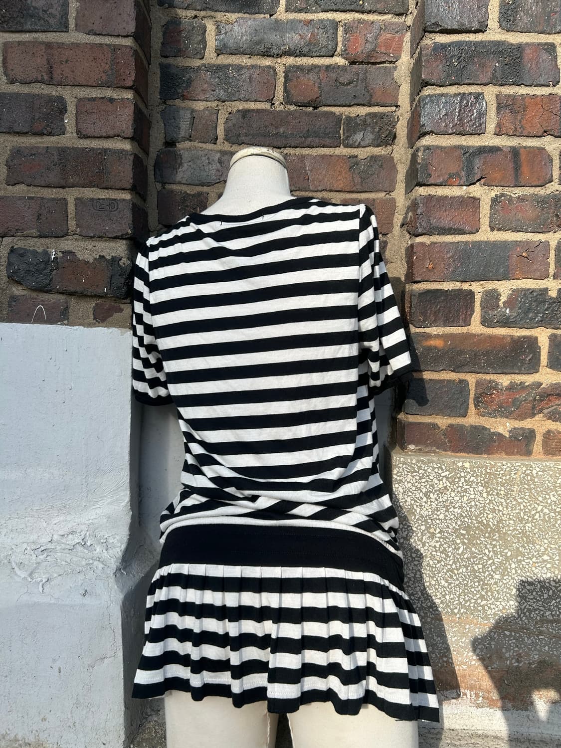 00s Jpn 니혼진 스트라이프 셔링 반팔 티셔츠 상품이미지3