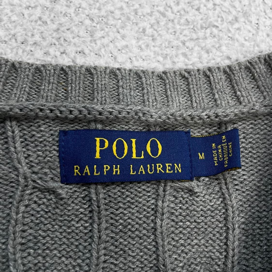 폴로 랄프로렌 포니 로고 케이블 니트 그레이 상품이미지3