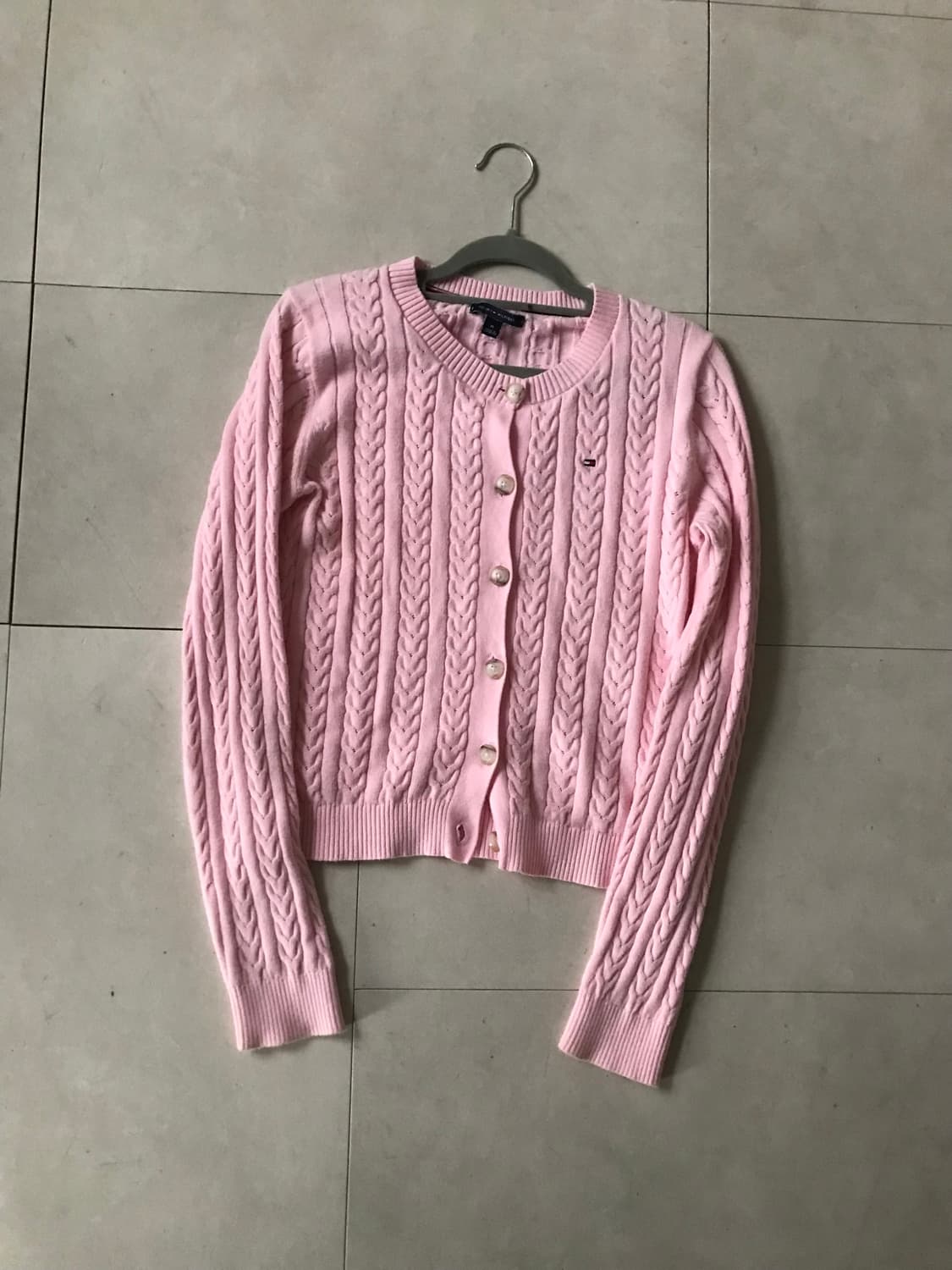 타미힐피거 연핑크 케이블 가디건 상품이미지7
