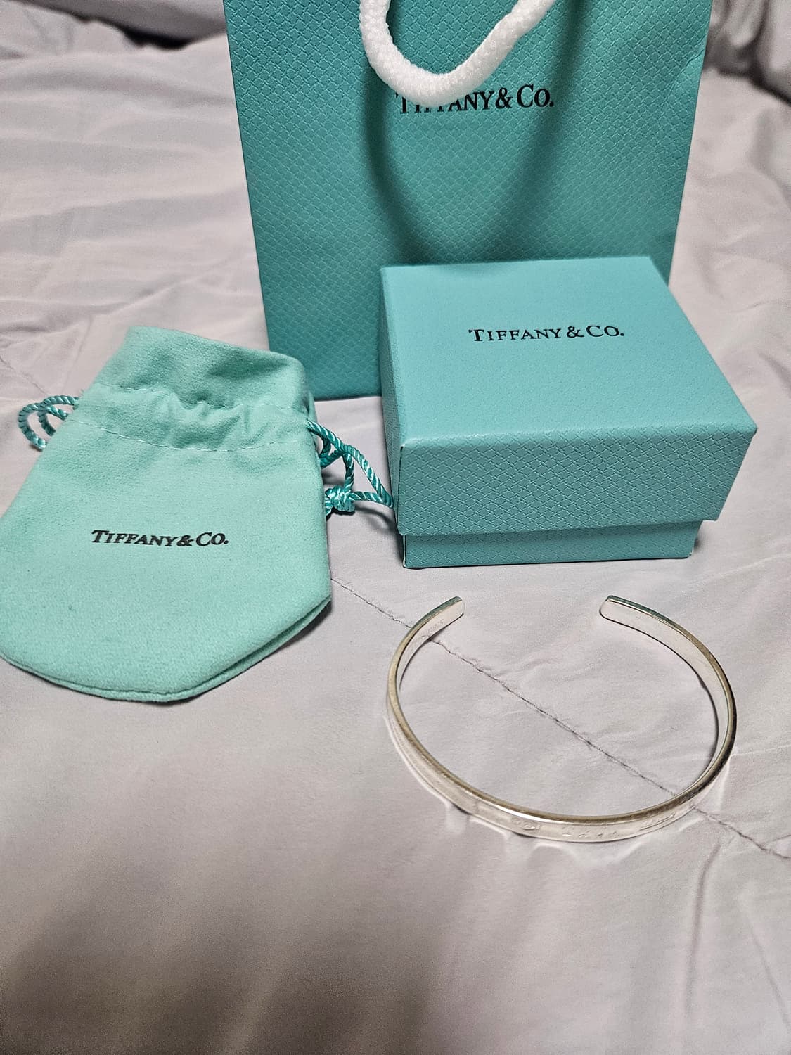 정품 Tiffany & Co. 1837 실버 925 커프 브레이슬릿 상품이미지3