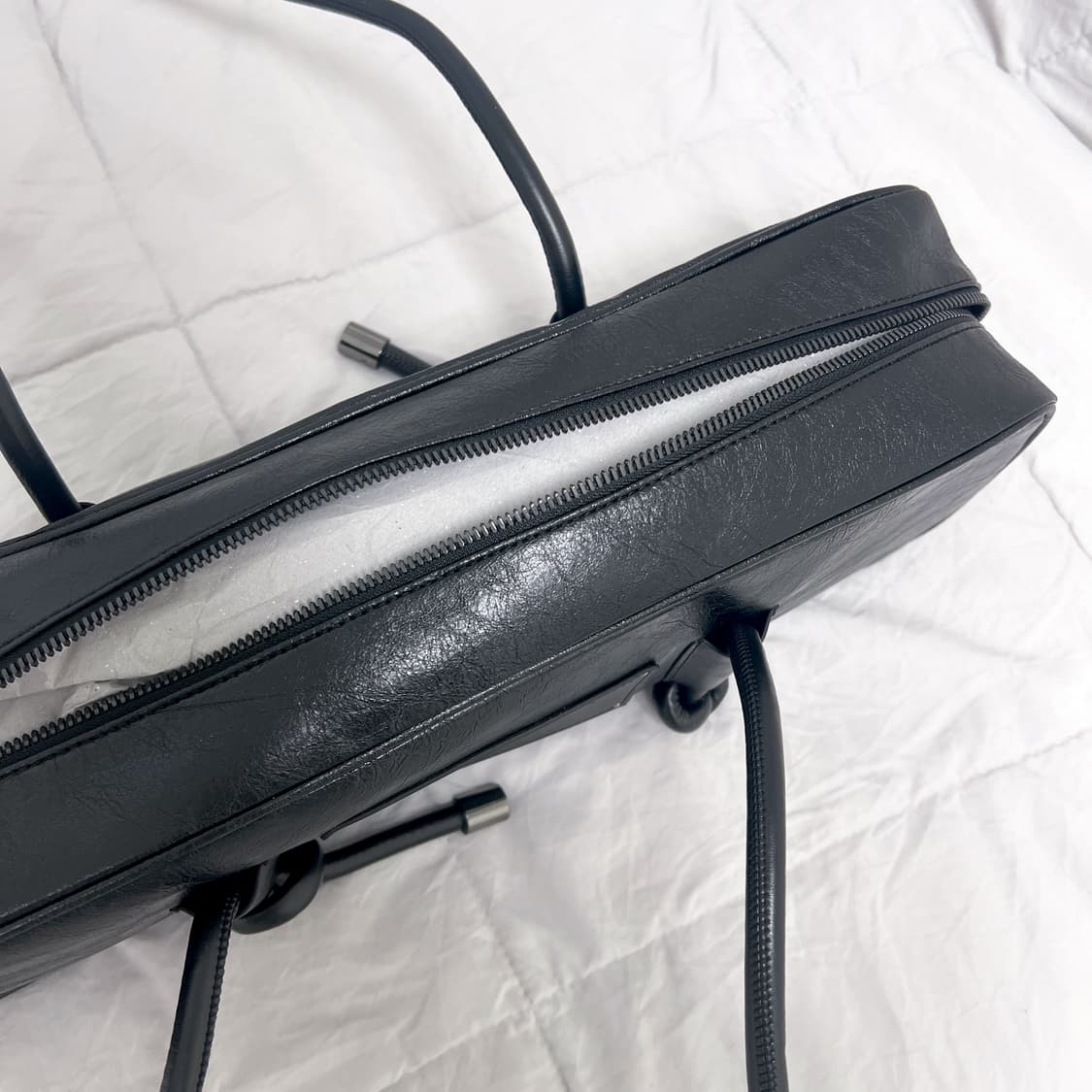 (새상품) 트리밍버드 스퀘어 스트링 숄더 백 블랙 상품이미지5