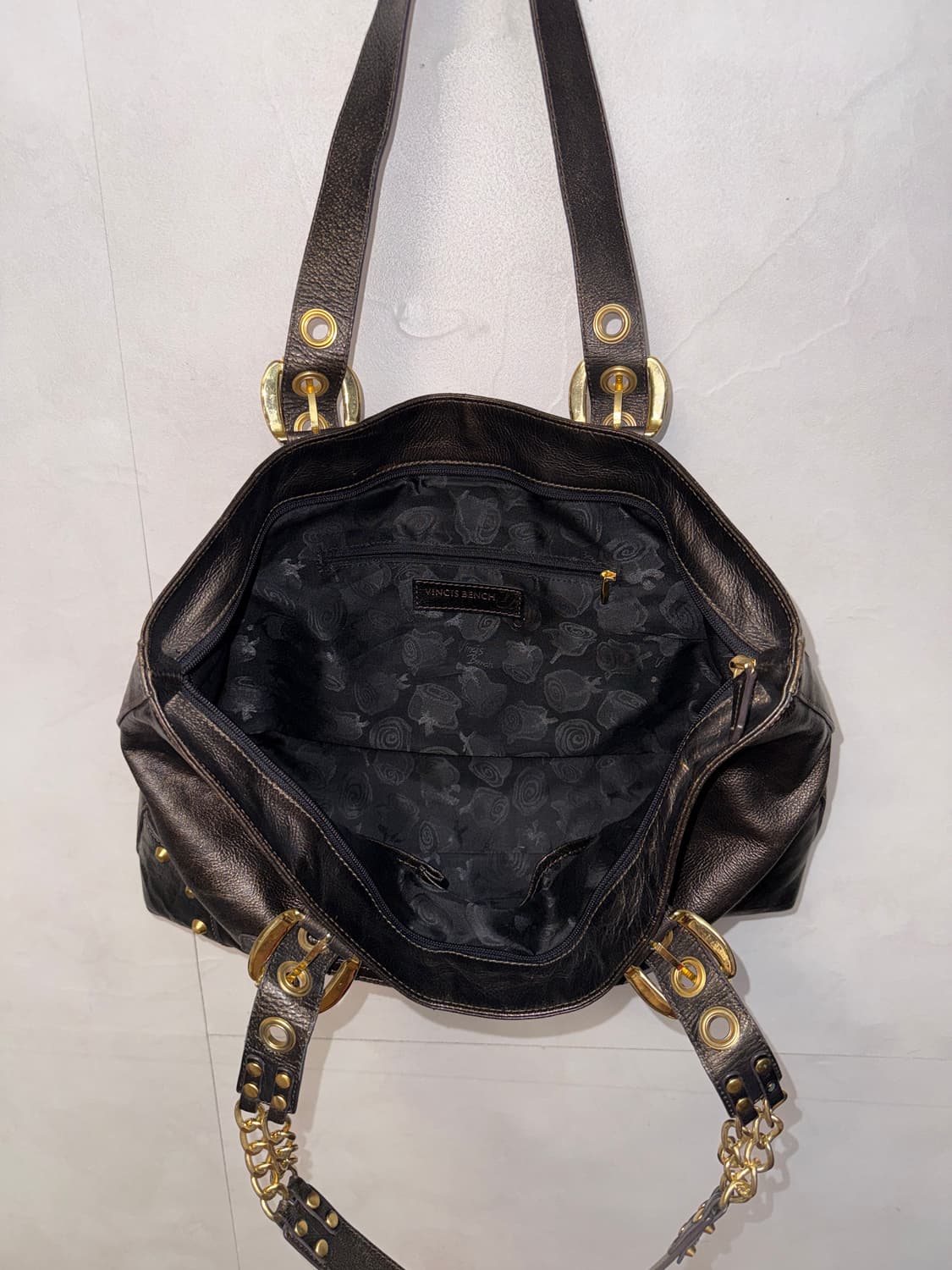 VincisBench metal brown chain buckle 토트백 상품이미지8
