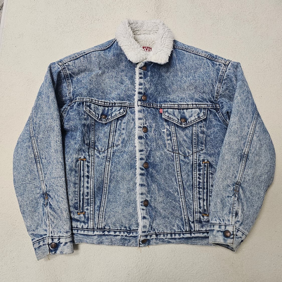 M 리바이스 USA 빈티지 청 데님 쉐르파 자켓 상품이미지1