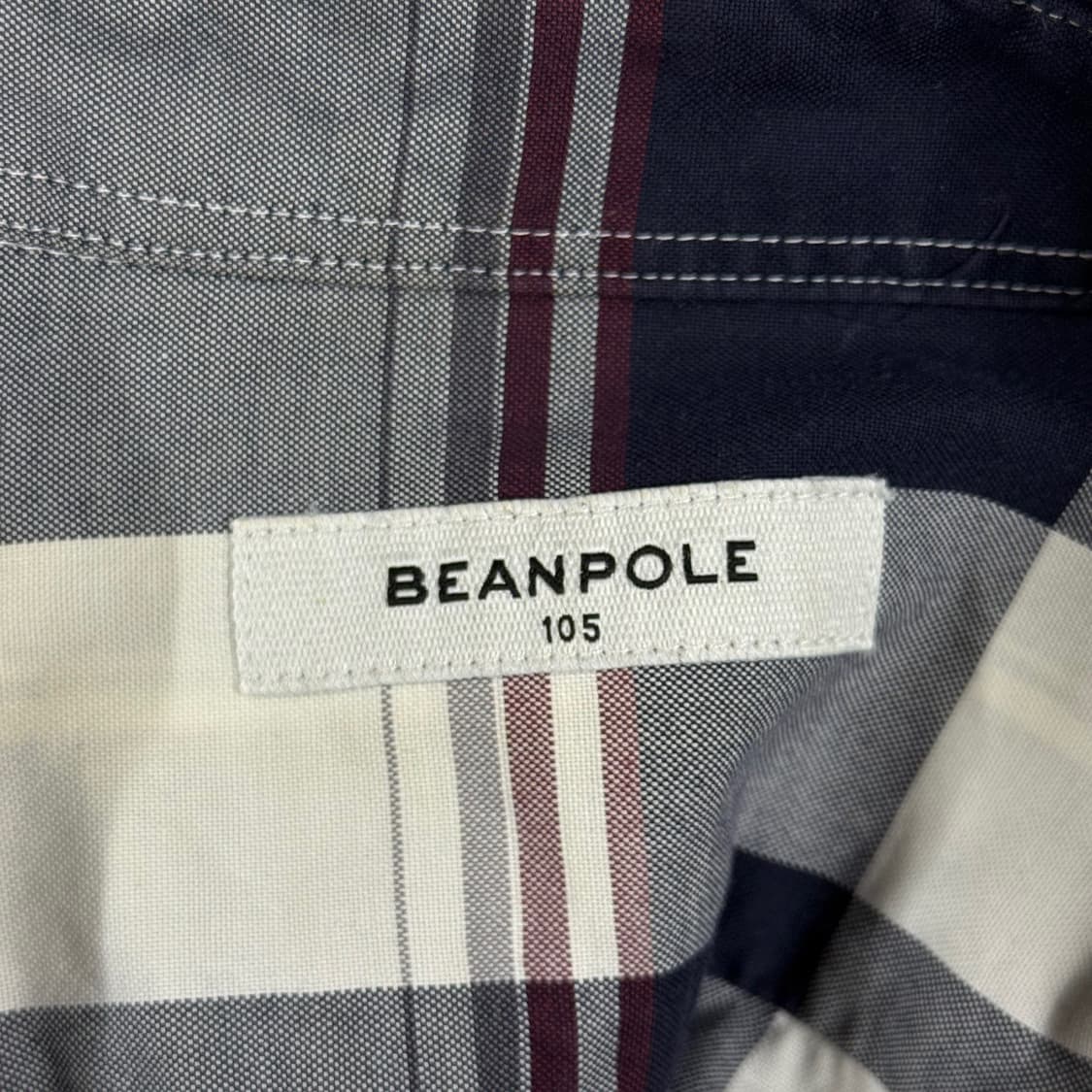 [105] 빈폴 네이비 체크 긴팔 셔츠 남방 상품이미지6