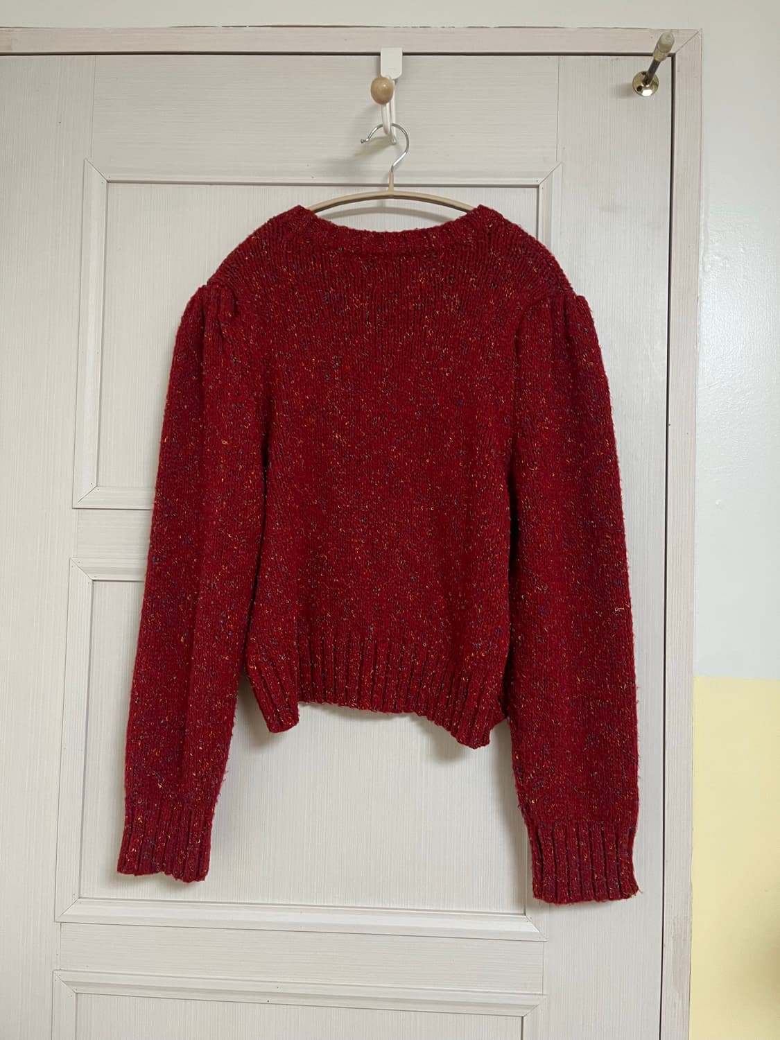 크리스마스 레드 보카시 울 니트 스웨터 연말 상품이미지5