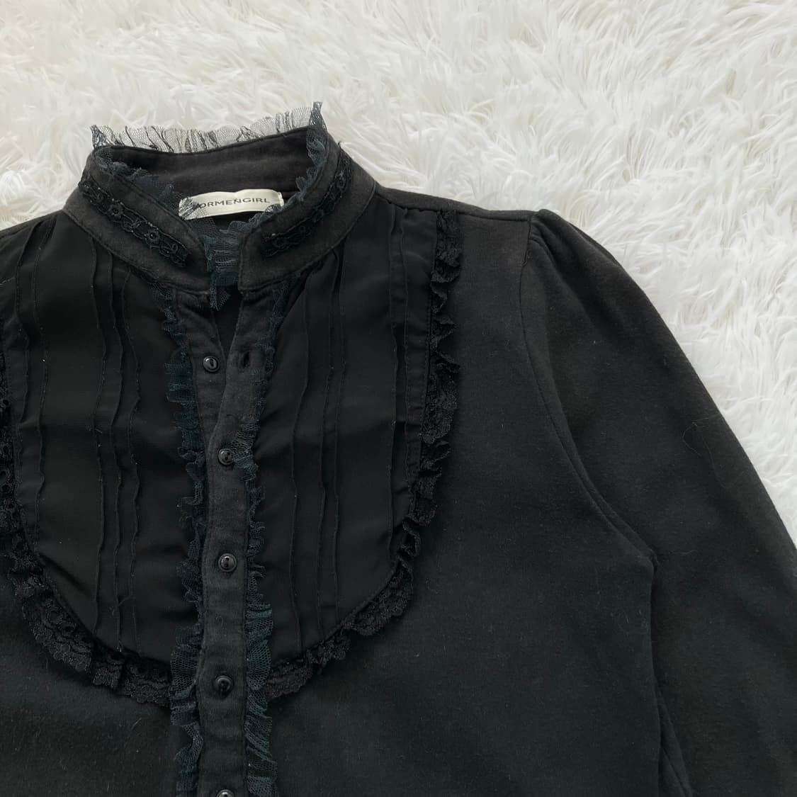 빈티지 블랙 공주 레이스 긴팔 963 y2k 스트릿 갸루 펑키 일본빈티지 상품이미지2