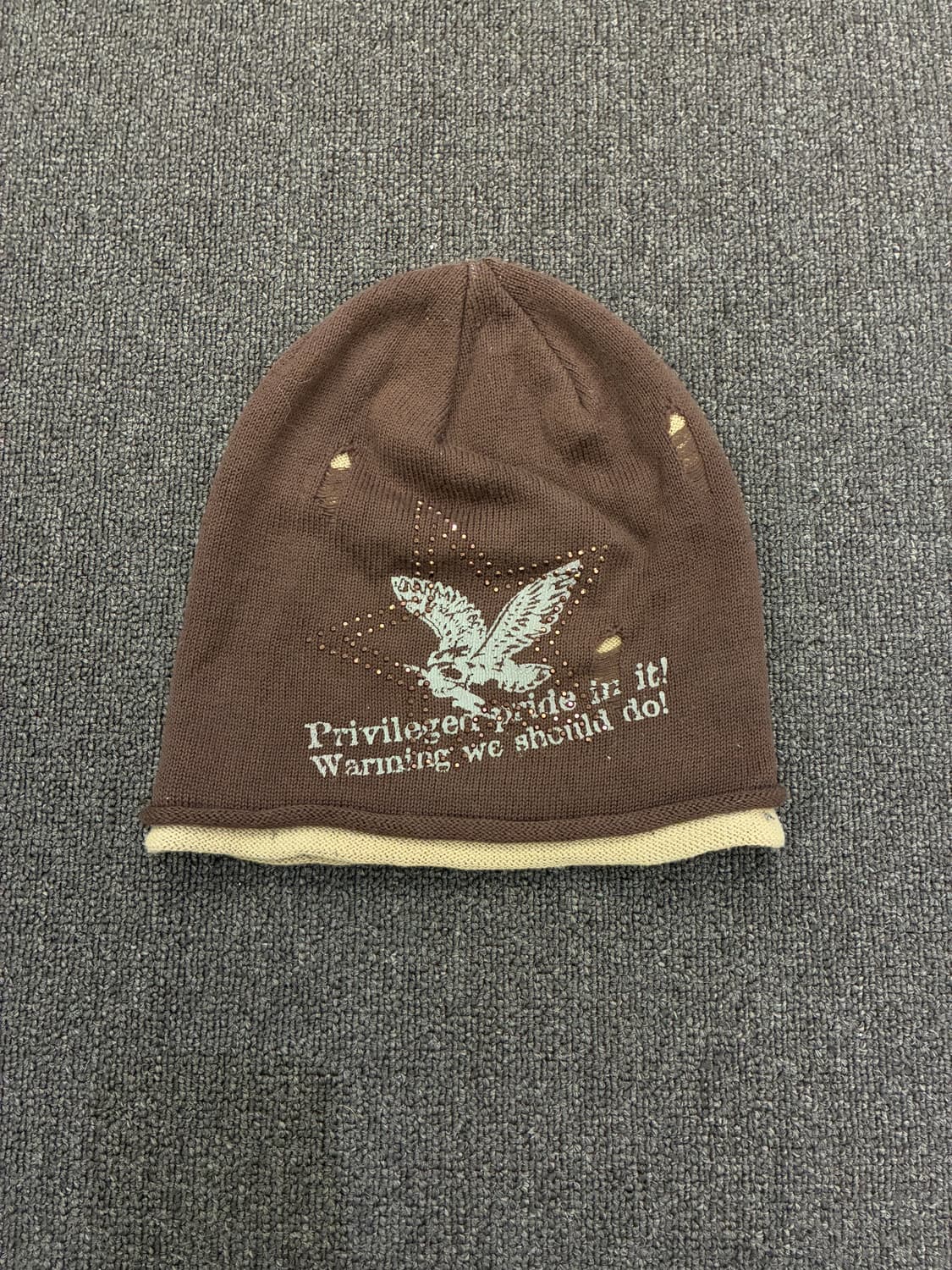 빈티지 여성 데미지 디자인 프린트 비니 상품이미지2