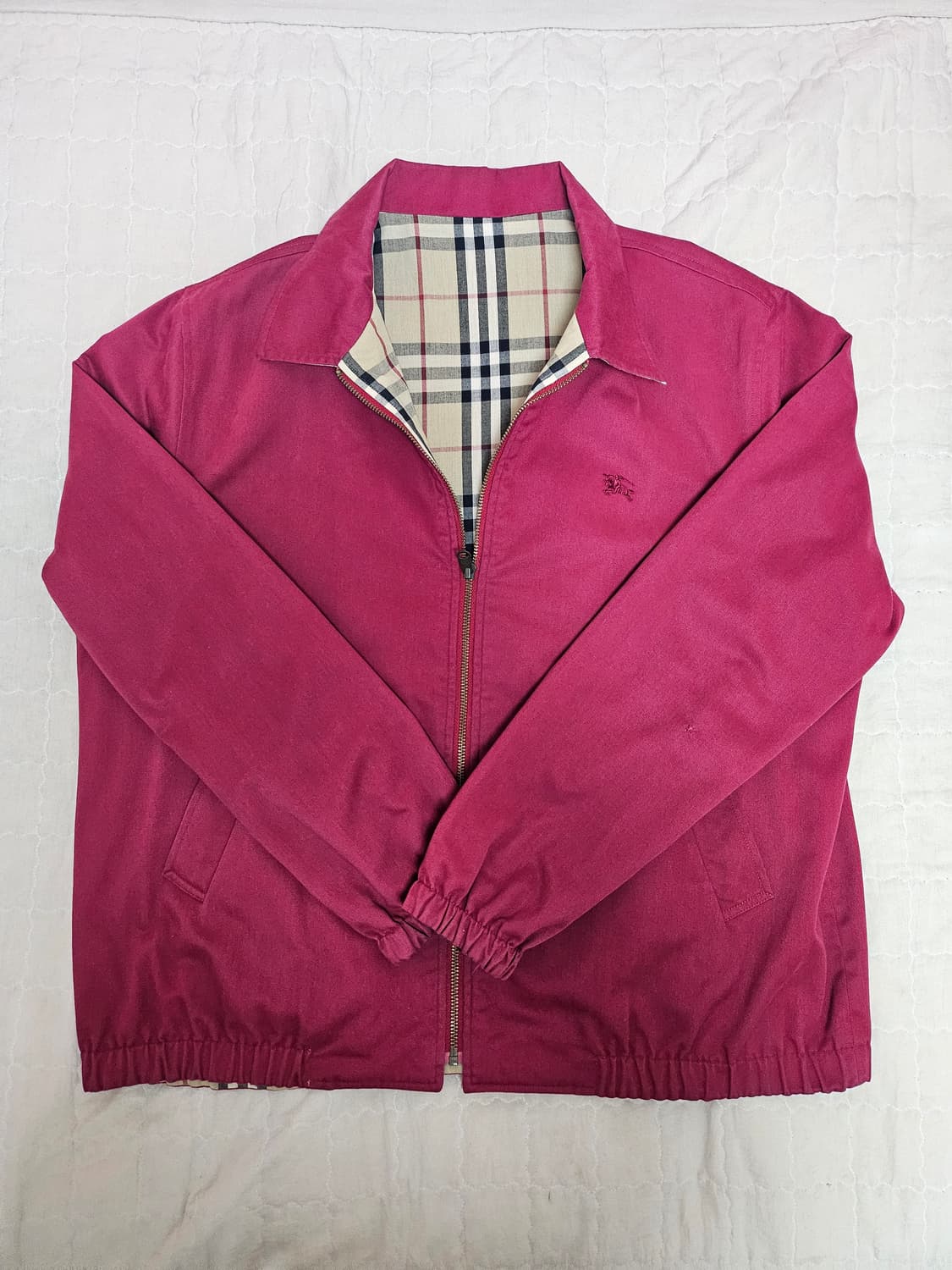 버버리 버건디 기마로고 리버시블 자켓 상품이미지2