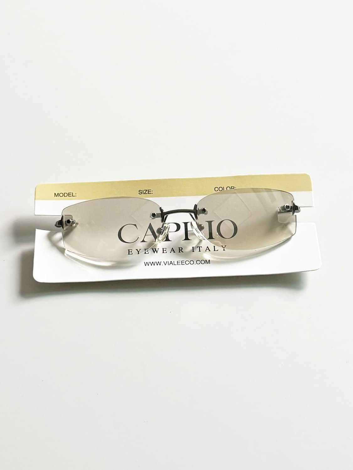 CAPRIO 무테 스퀘어 메탈 프레임 빈티지 틴트 선글라스 상품이미지2
