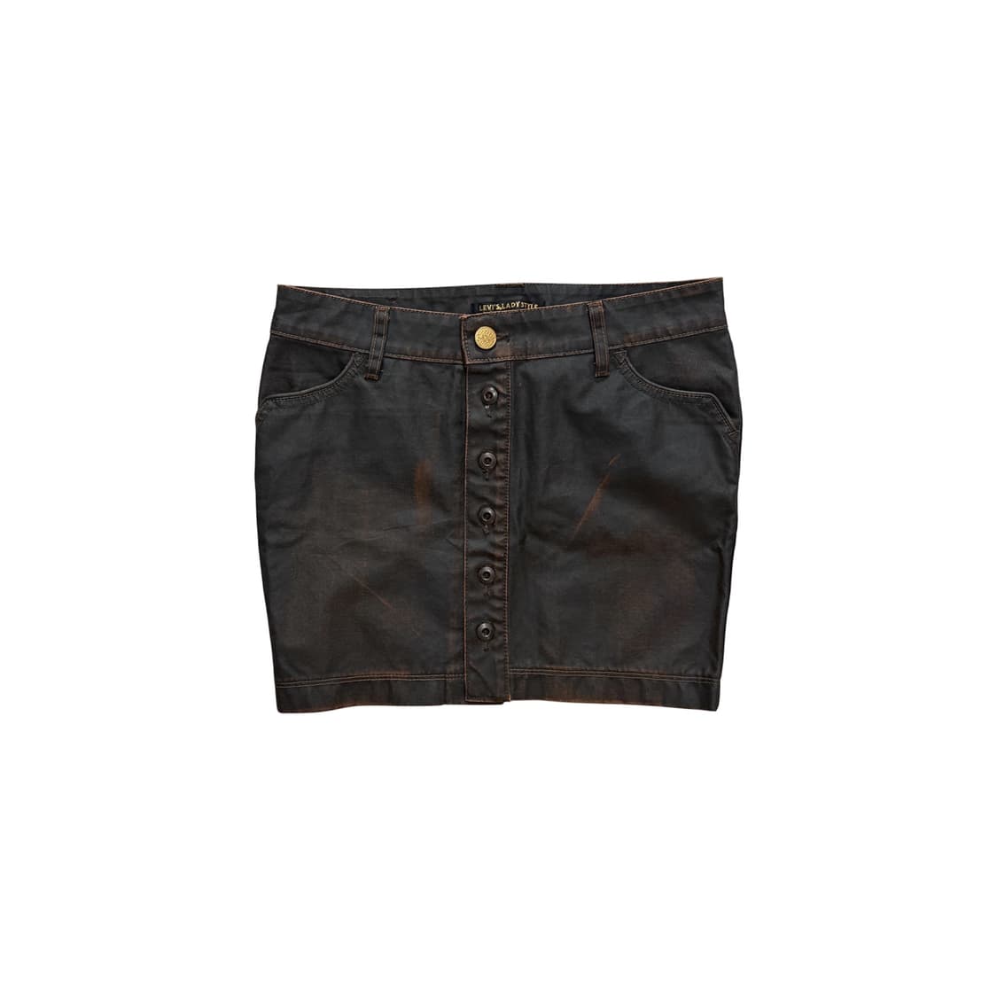 00s Levi's 락시크무드 코팅 버튼 스커트 상품이미지1