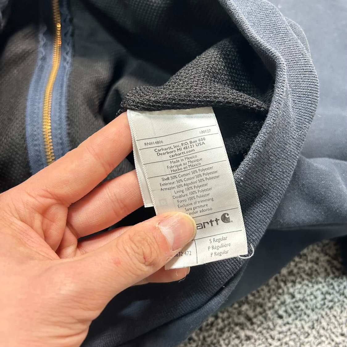 칼하트(Carhartt) 블랙 썸멀 후드집업 상품이미지6