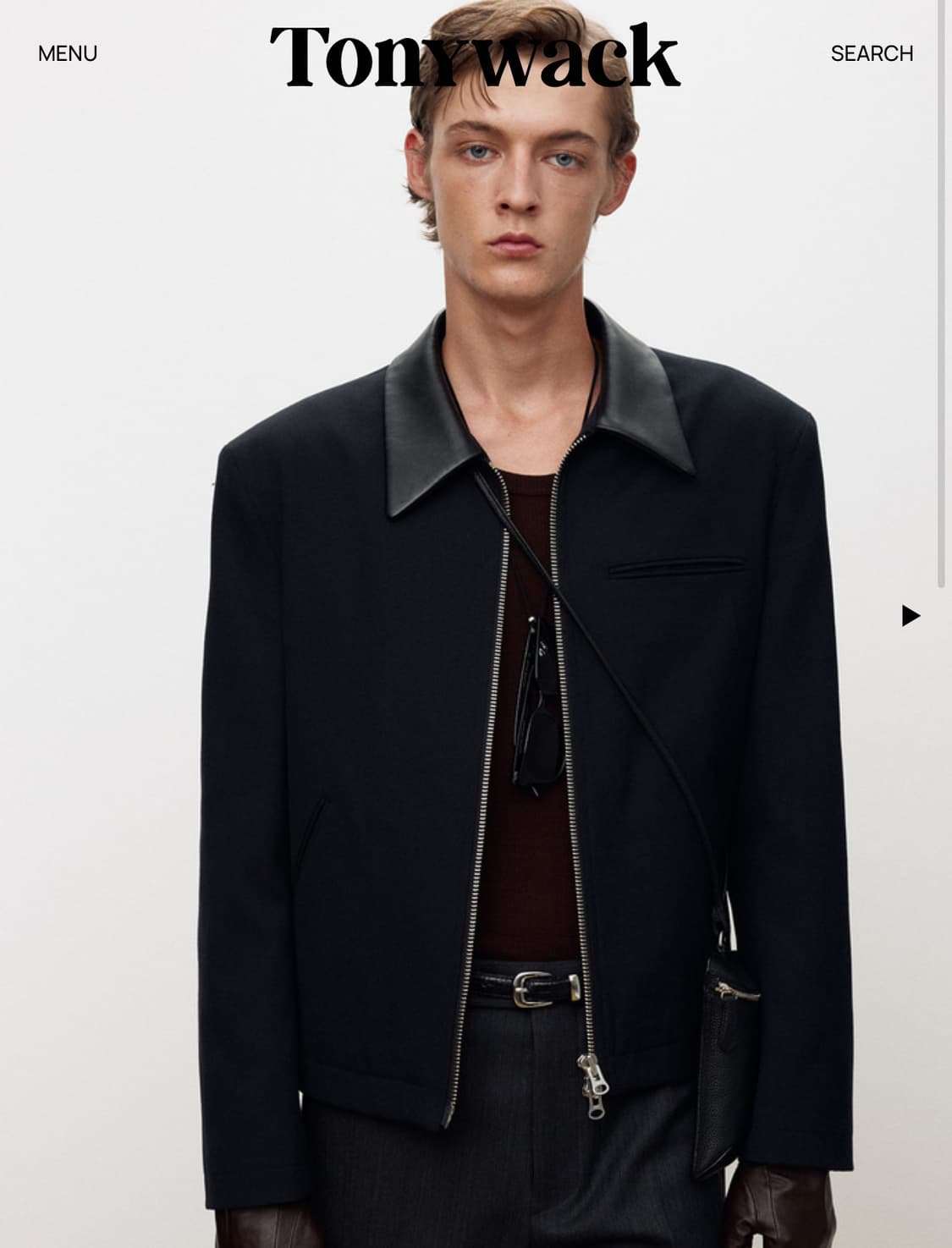 토니웩 레더 트림 블루종 네이비 L 상품이미지1