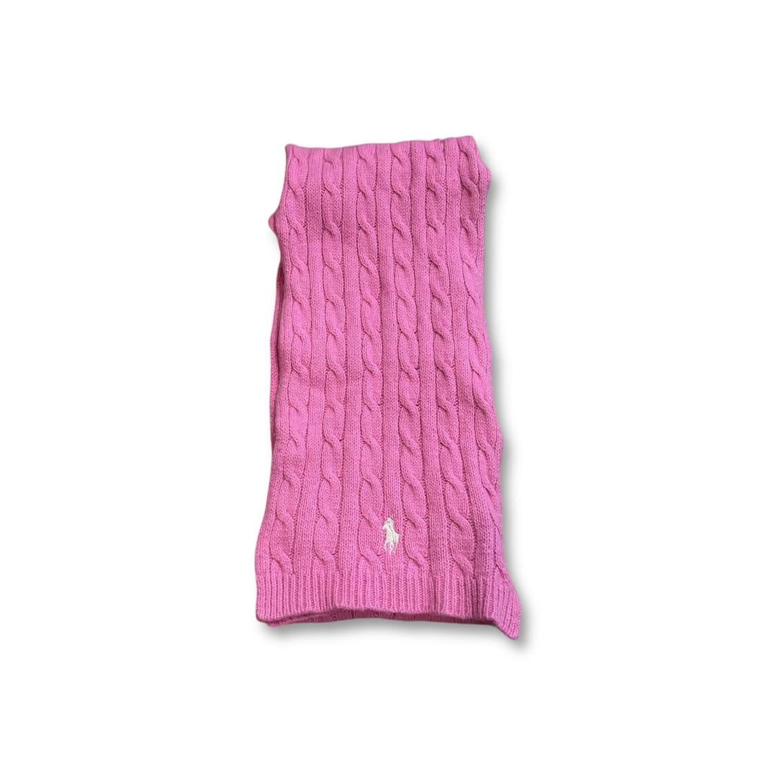 랄프로렌 화이트 미니포니 핑크 케이블 머플러 상품이미지1