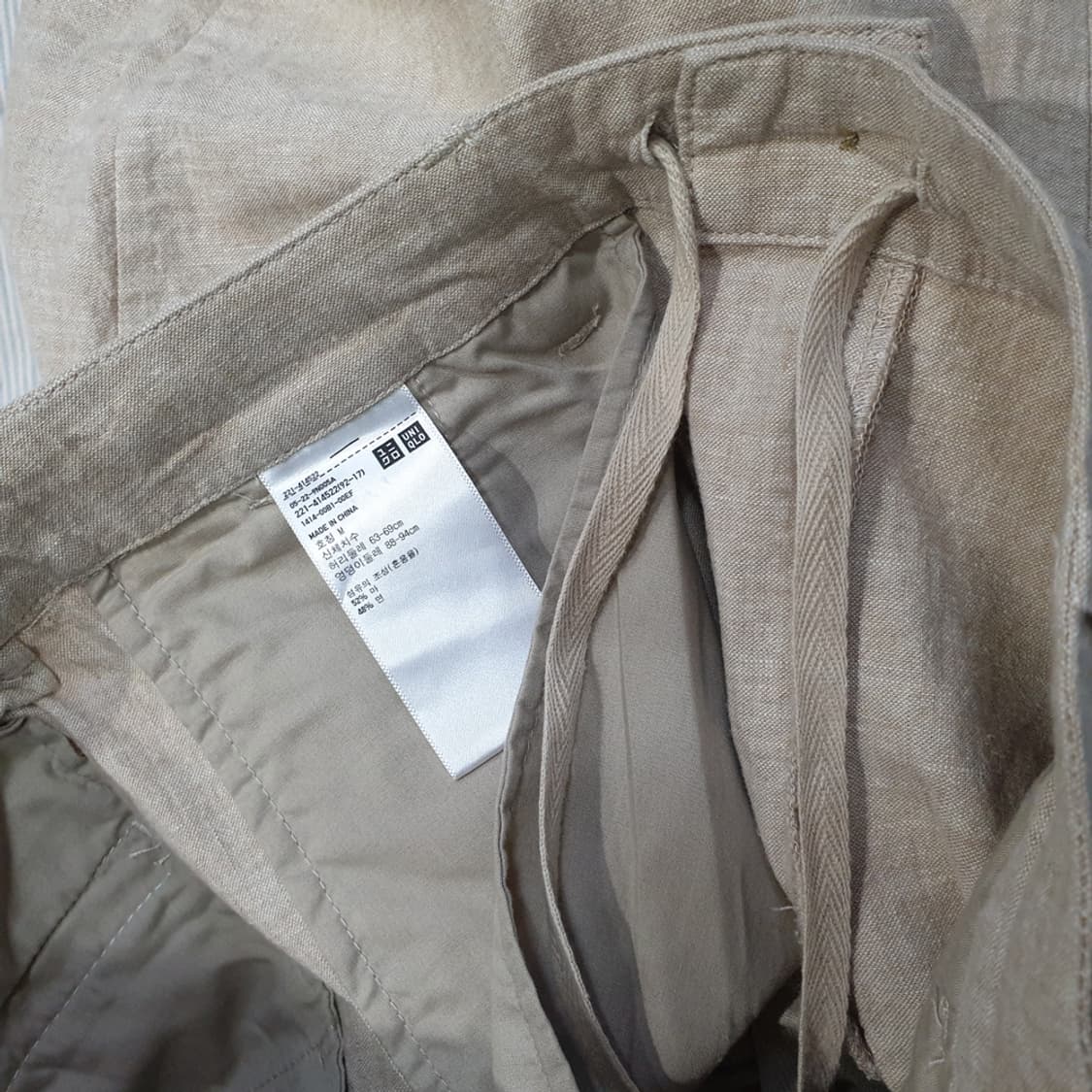 유니클로 우먼 밴딩 린넨 바지 M (26~27) 상품이미지5