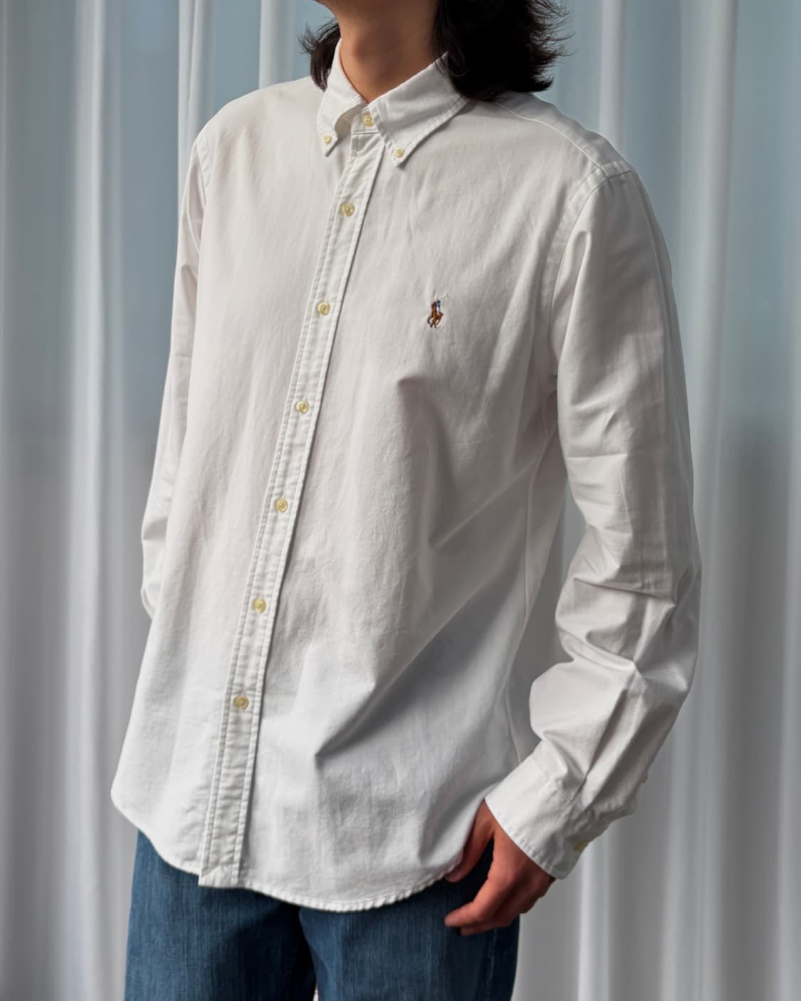 [L]폴로 랄프로렌 클래식핏 화이트 옥스포드 셔츠 상품이미지3