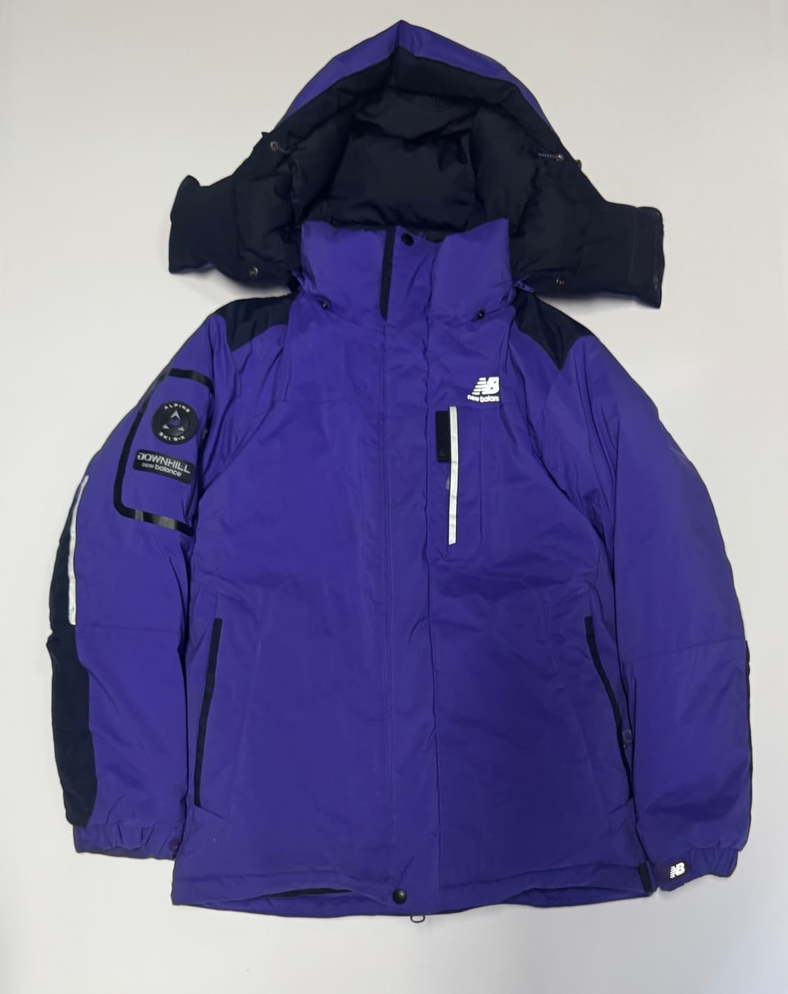 여성 뉴발란스 덕 다운 후드 패딩 점퍼 퍼플 M 상품이미지1