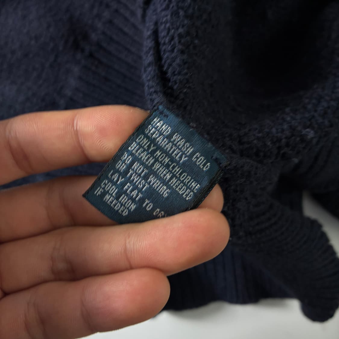 Polo  폴로 랄프로렌 90,s 자수 코튼 네이비 반집업 니트 상품이미지6