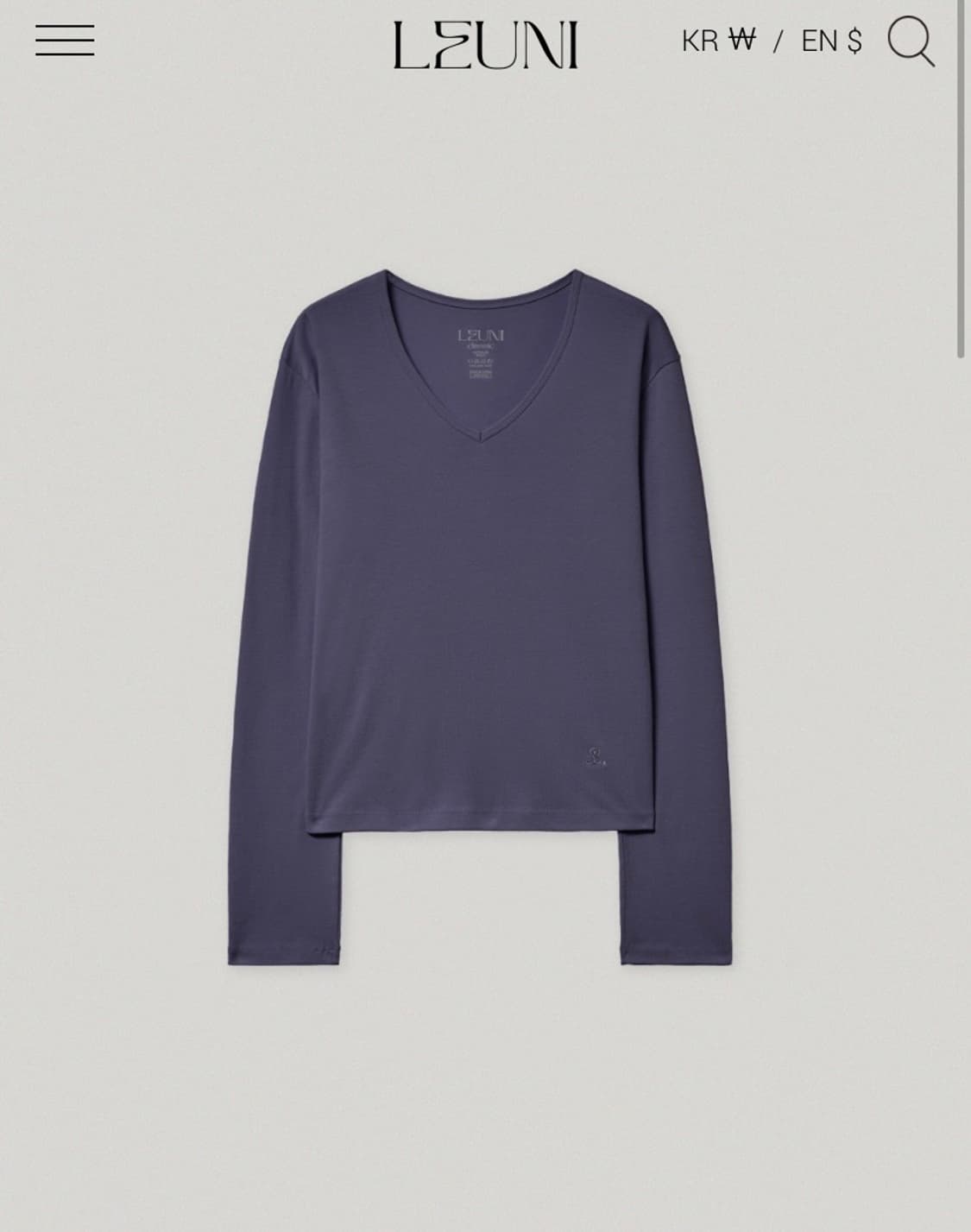 리유니 마고 브이넥 코튼탑 상품이미지1