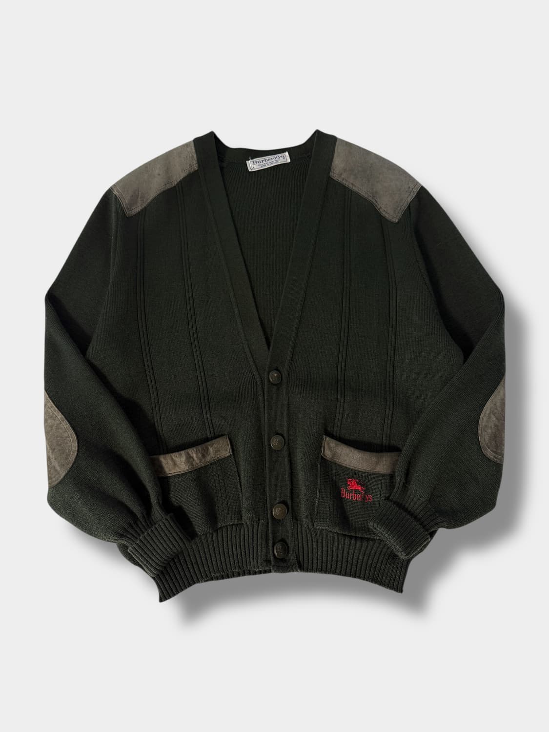 버버리 90‘s 오버핏 카키 코만도 니트 울 가디건 상품이미지1