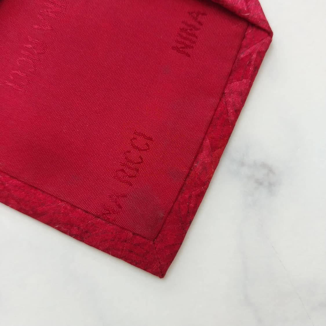 니나리치 실크 레드 믹스 패턴 넥타이 9.6cm A+등급 K2324 상품이미지10