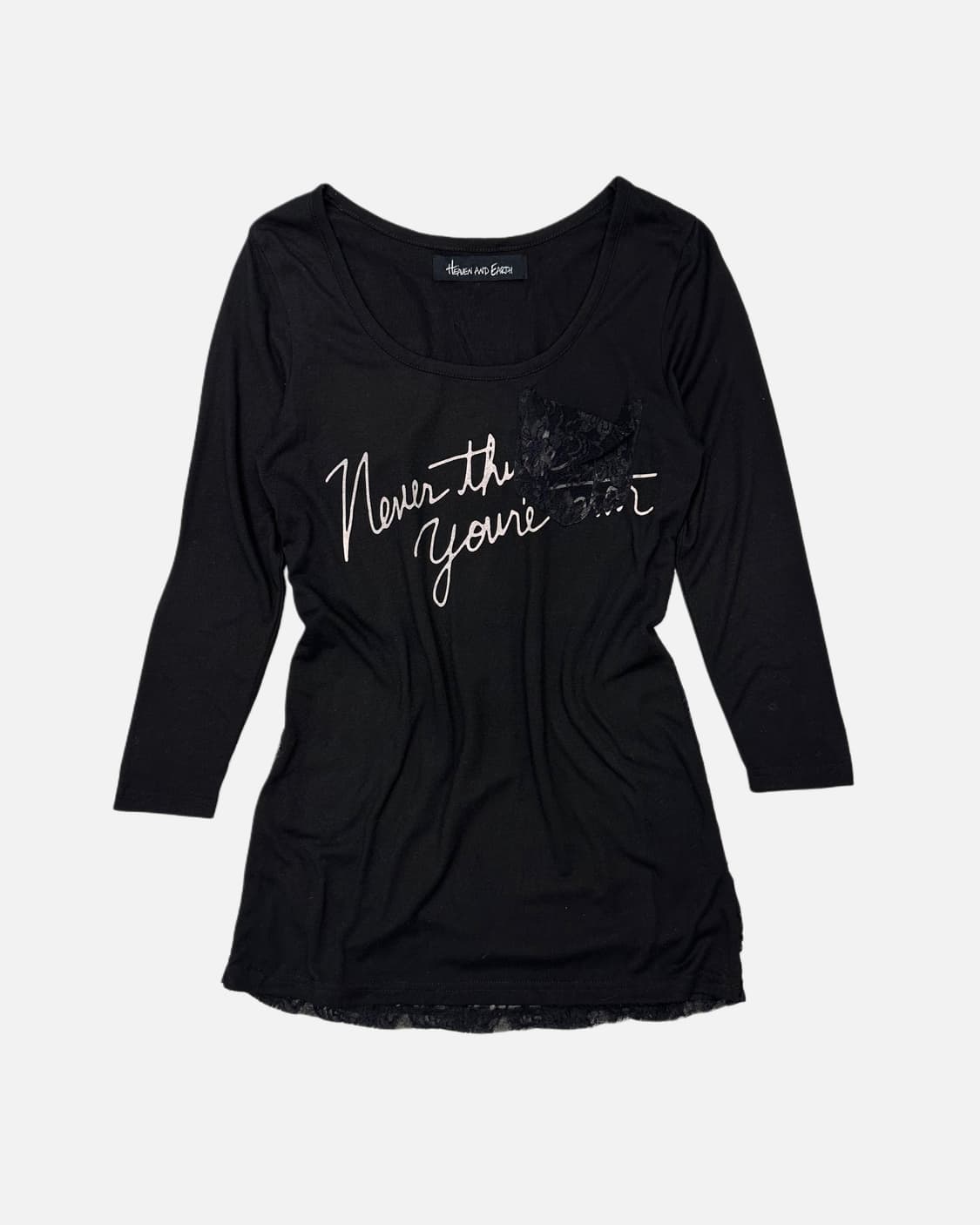 HEAVEN AND EARTH lace layered printing t 상품이미지2