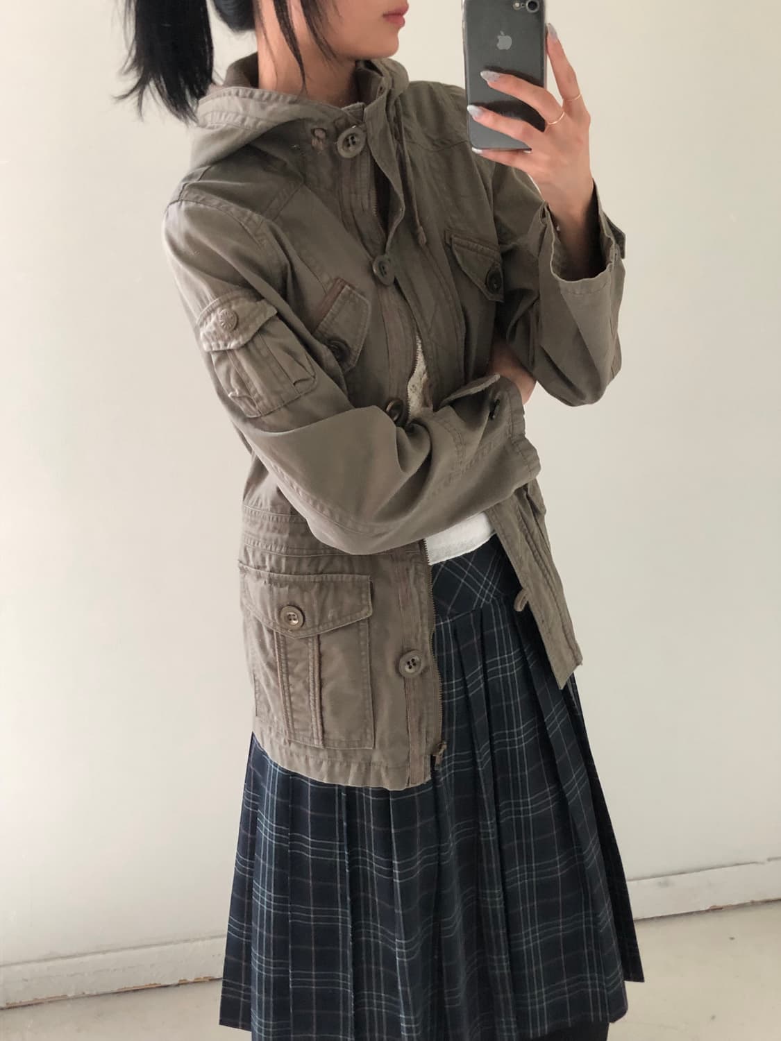 일본빈티지 사파리 후드자켓  상품이미지3