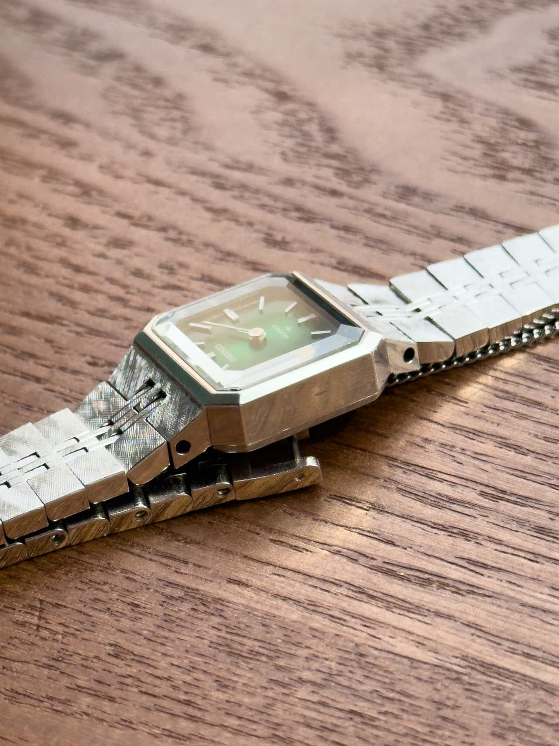 [레어]세이코 그린 그라데이션 컷글라스 20석 수동 시계 17-3330 상품이미지6