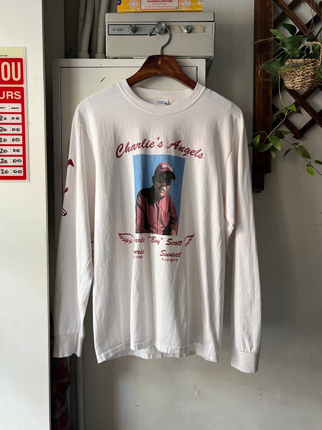 [M]USA 빈티지 올드맨 프린팅 롱슬리브 티셔츠 상품이미지1