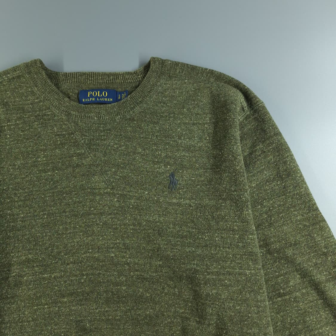 폴로랄프로렌 카키 네이비포니 심플 코튼 라운드넥 니트 L 상품이미지4