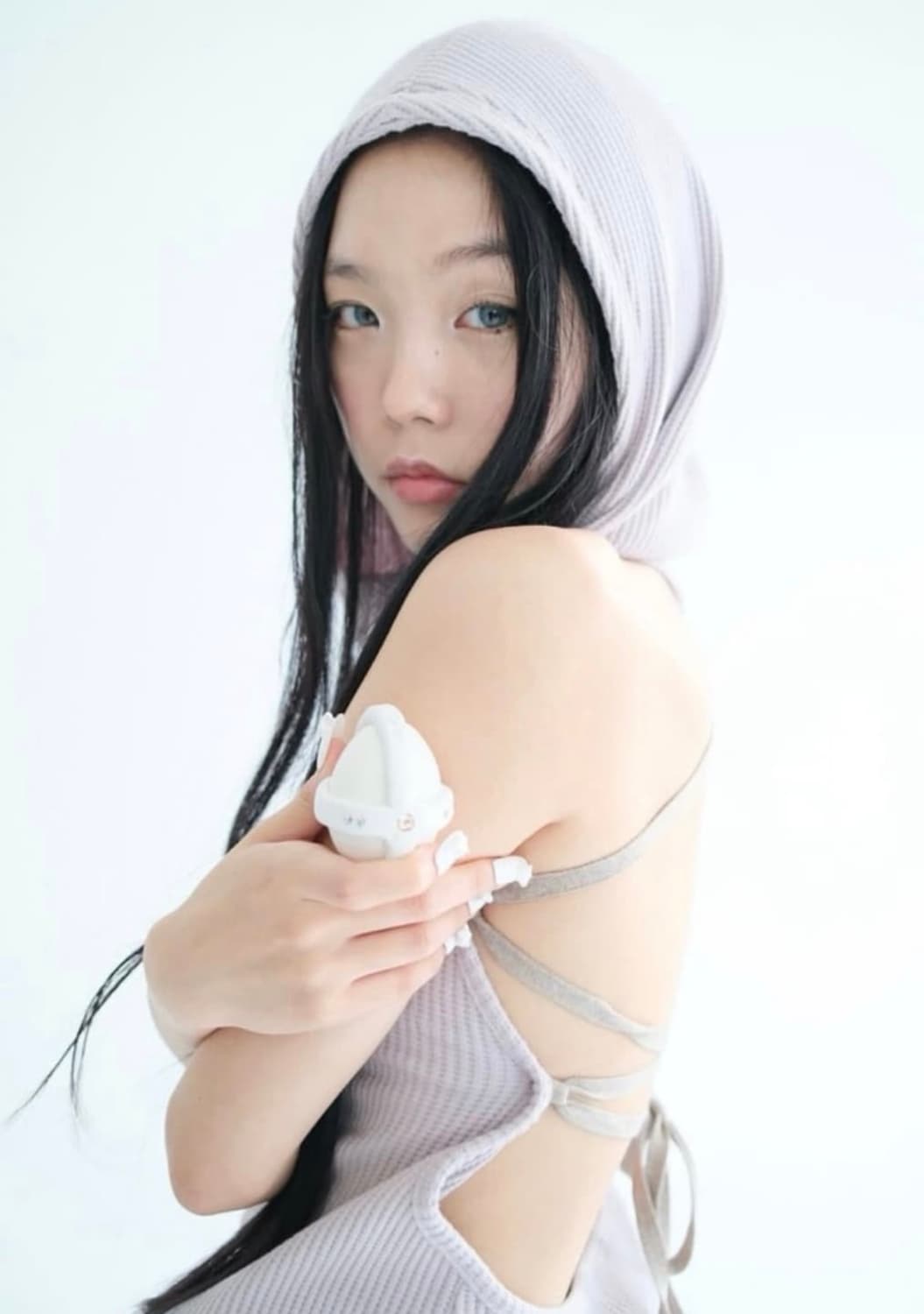 샵페어리 와플 홀터넥 후디 라벤더 상품이미지2