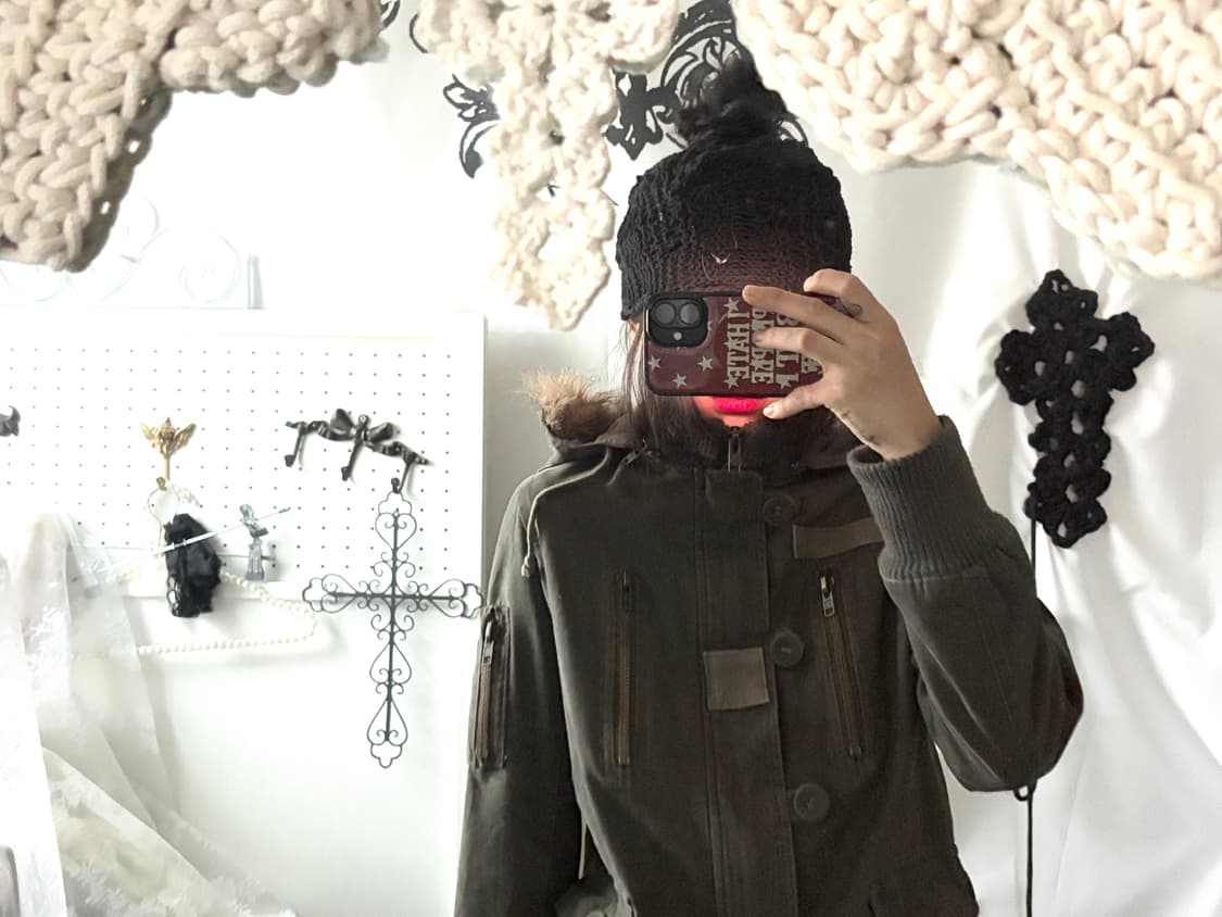 • Khaki High-Neck Fur Hooded Bomber Jack 상품이미지8