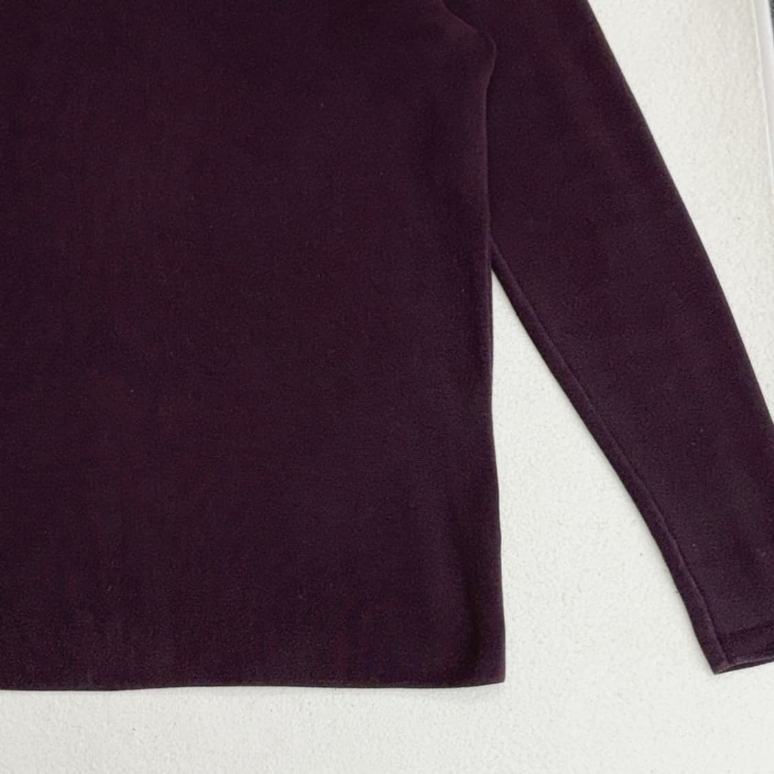 COS 버건디 코튼 라운드넥 긴팔티 M 상품이미지2