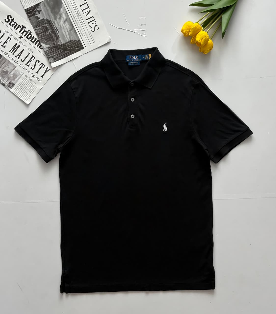 Polo 폴로랄프로렌 QR 메시 블랙 카라티  상품이미지2